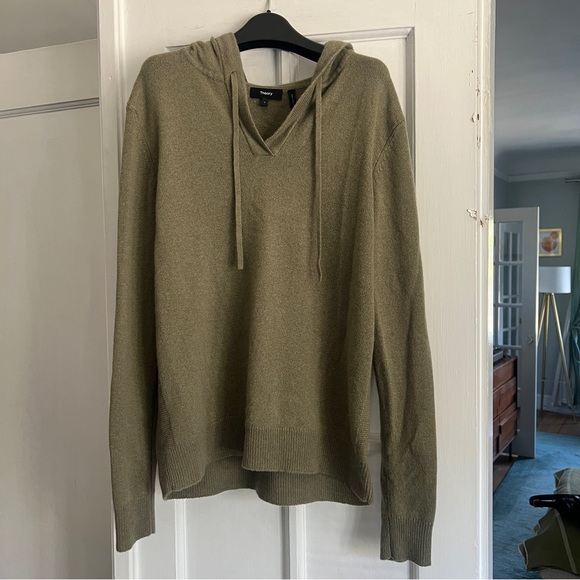 Theory Sweaters - Theory Easy V 100% Cashmere Hoodie
